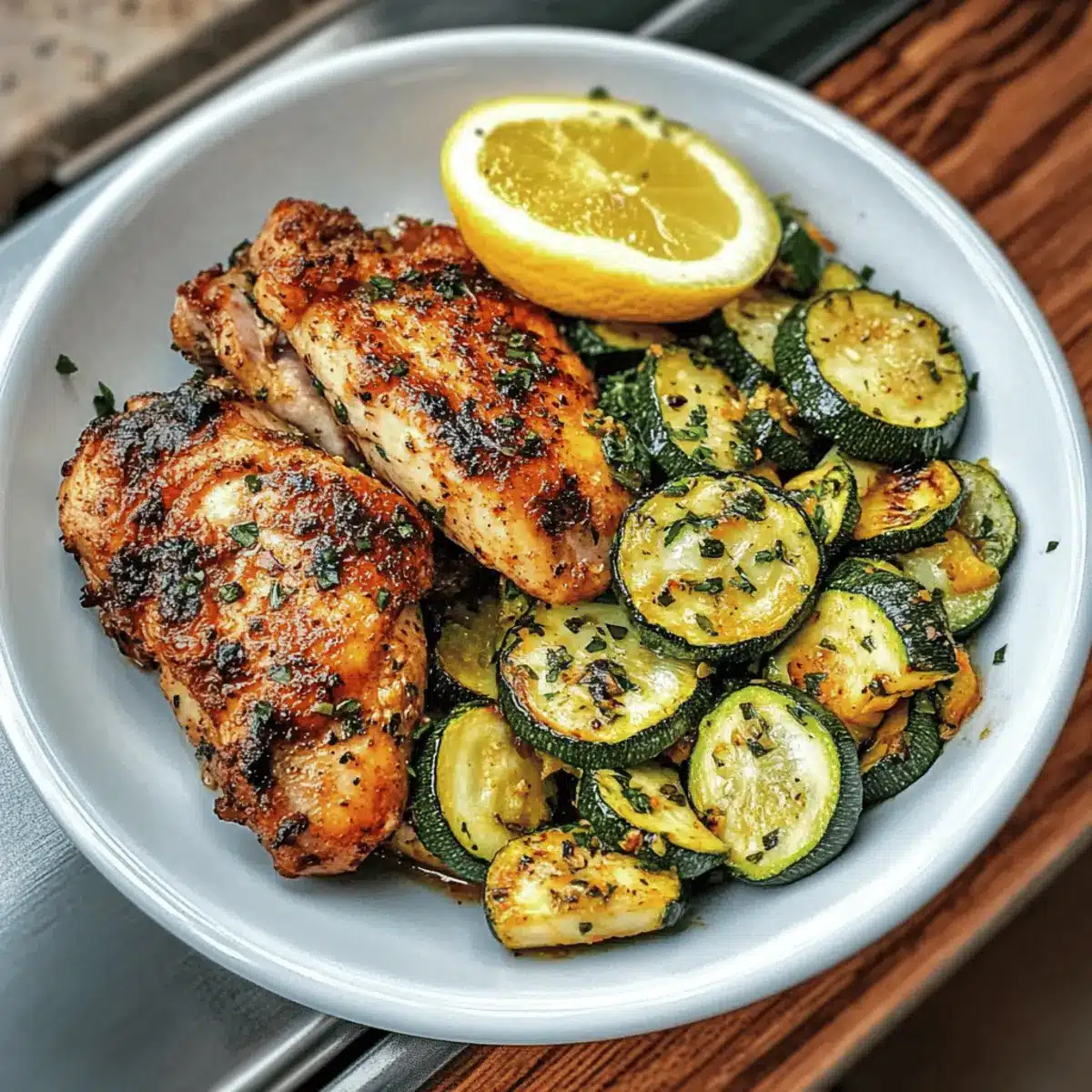 Asado Chicken with Lemon Zucchini