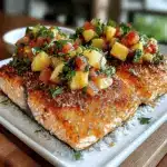 Coconut Crusted Salmon with Pineapple Salsa