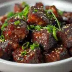 Sweet and Sticky Steak Bites