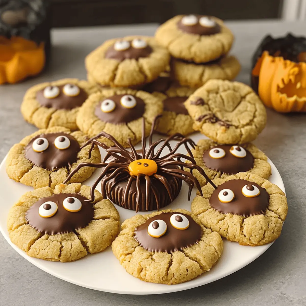 Peanut Butter Spider Halloween Cookies