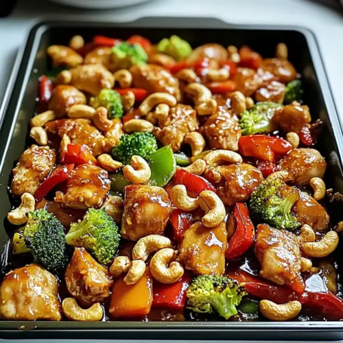 Easy Sheet Pan Cashew Chicken Recipe