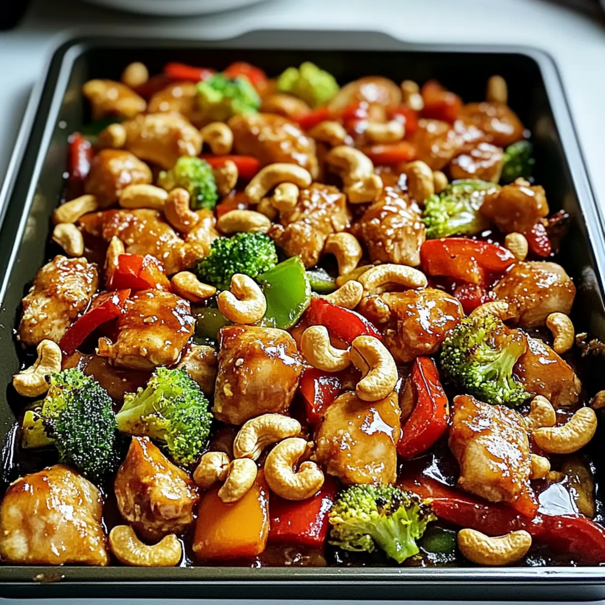Easy Sheet Pan Cashew Chicken Recipe