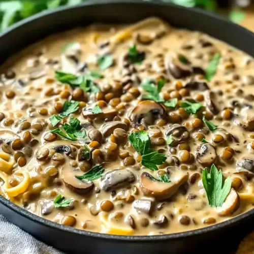 Lentil Mushroom Stroganoff