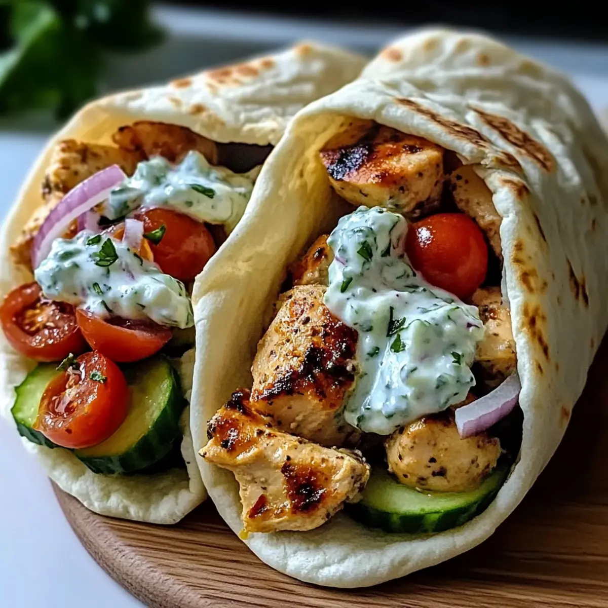 Mediterranean Chicken Gyros with Creamy Feta Tzatziki