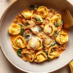 30 Minute Creamy Tortellini Pasta With Ground Turkey