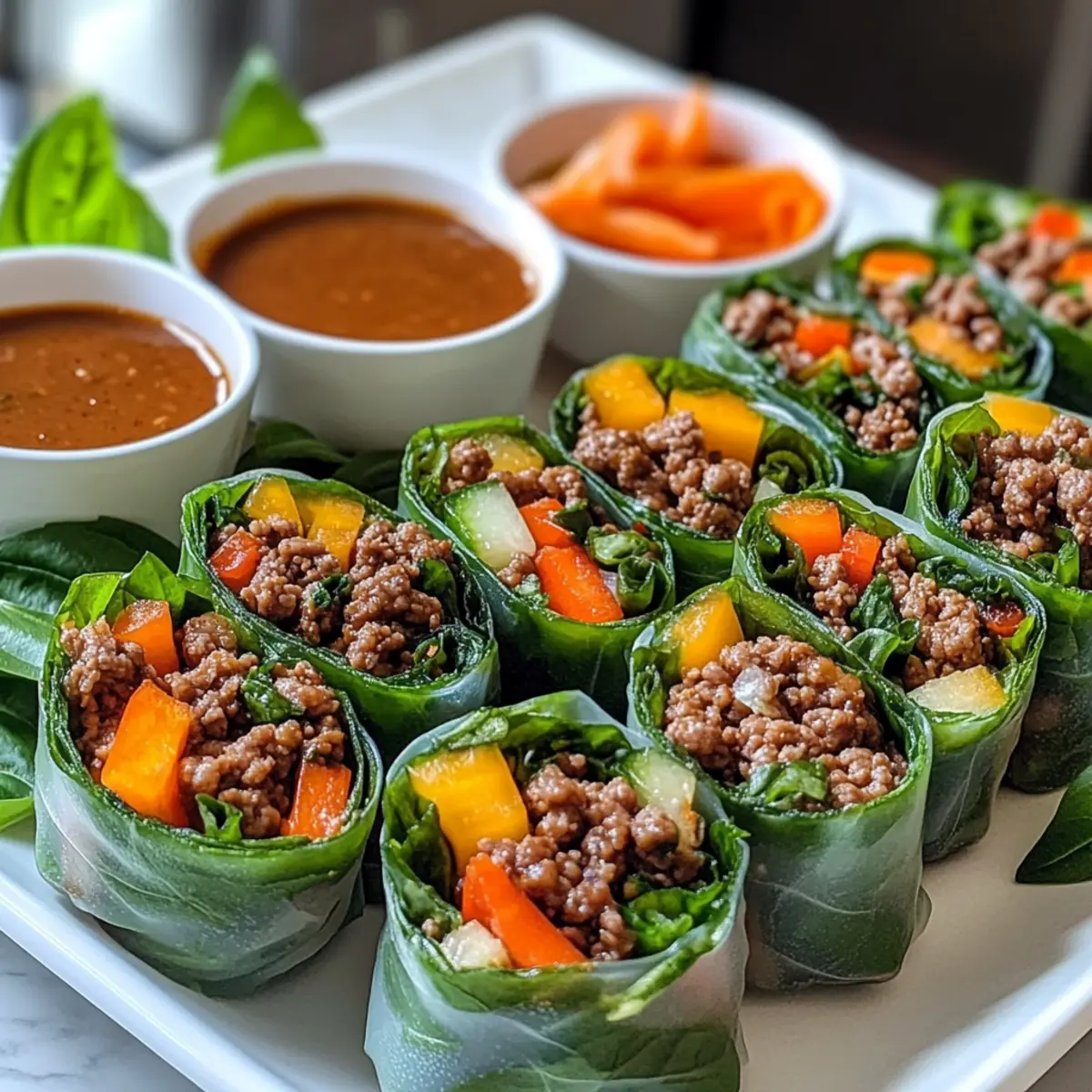 Thai Basil Beef Rolls