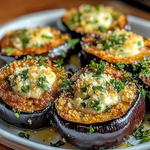 Garlic Herb Crusted Eggplant Slices