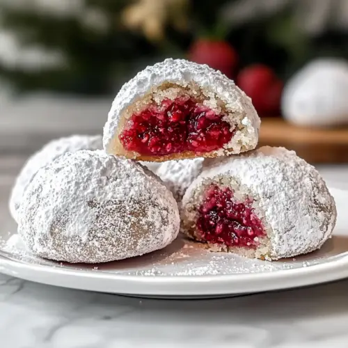 Raspberry Almond Snowball Cookies Delightful