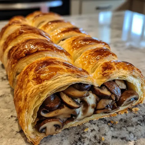 Savory Mushroom & Gruyère Puff Pastry Braid