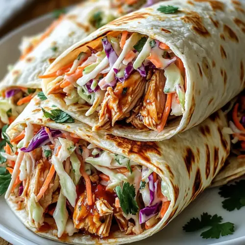 BBQ Chicken Coleslaw Wraps
