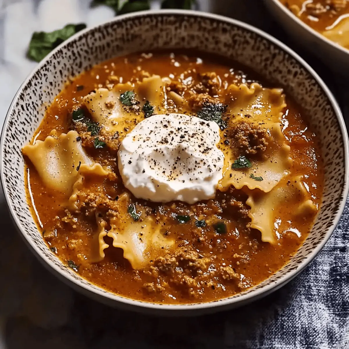 Mouthwatering One Pot Lasagna Soup