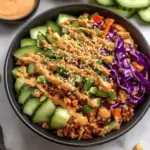 Quick Crispy Rice Salad with Peanut Sesame Dressing