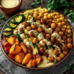 Roasted Veggie Chickpea Bowls