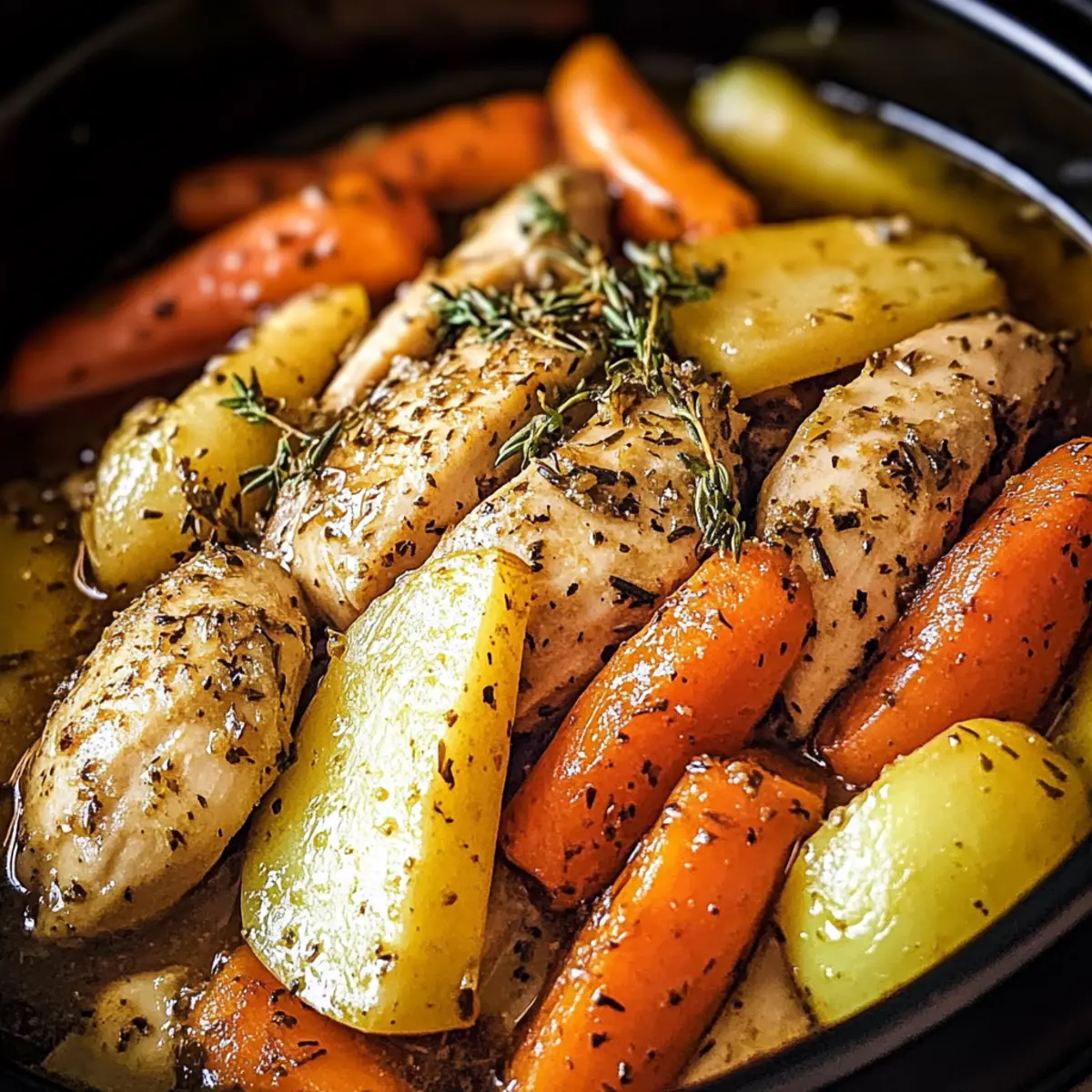 Slow Cooker Garlic Butter Chicken and Veggies