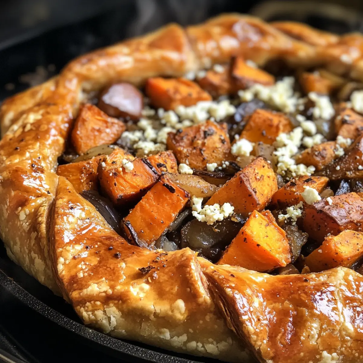Caramelized Sweet Potato & Feta Galette