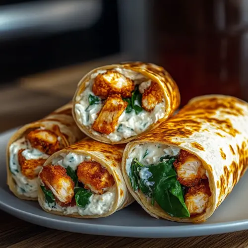 Crispy Air Fryer Chicken & Mozzarella Wraps