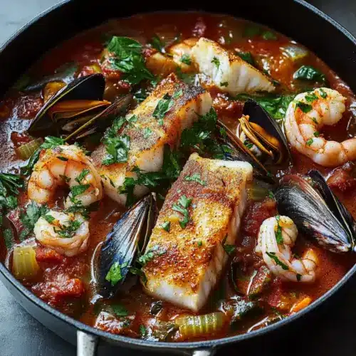 Cozy One-Pot Seafood Stew Bursting
