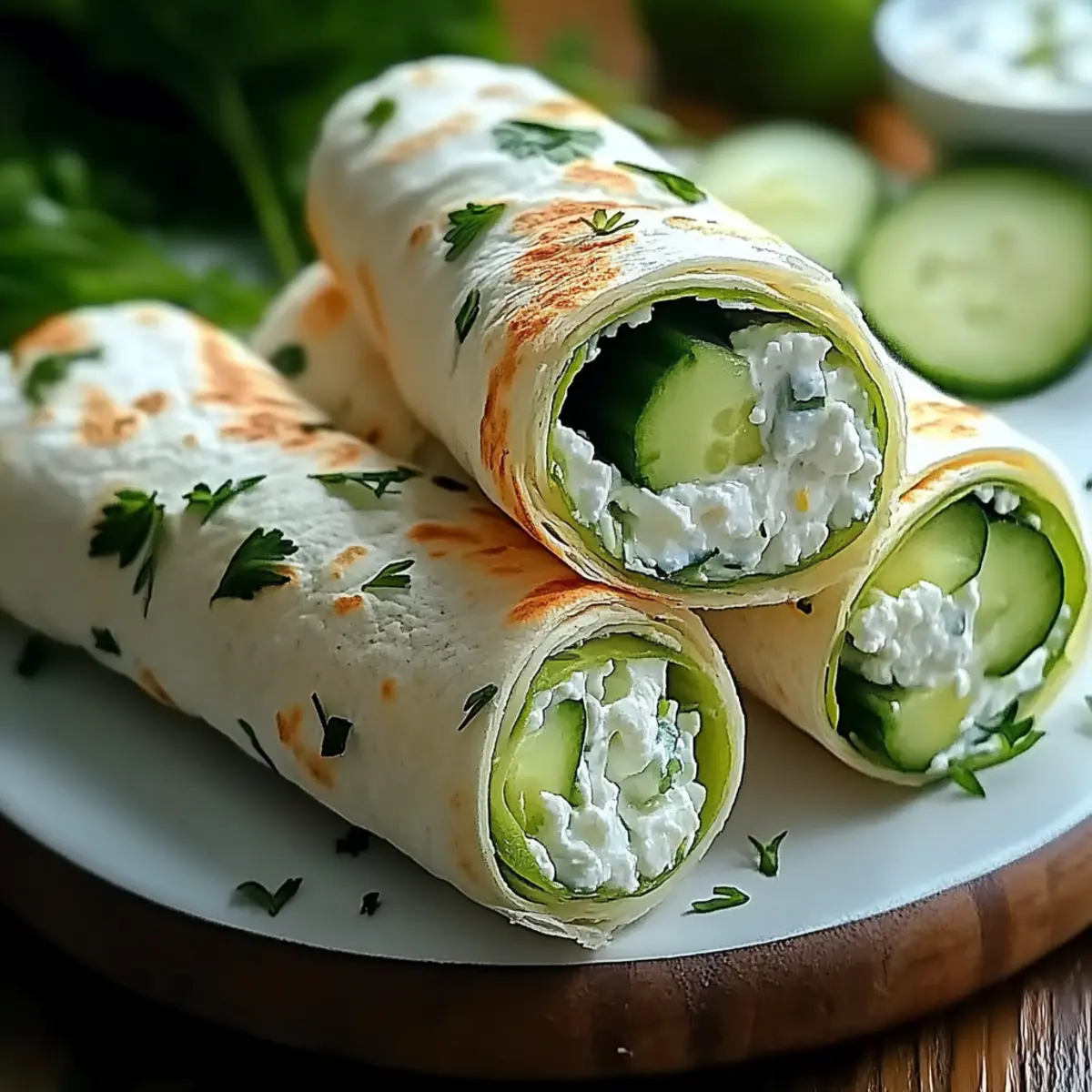 Cucumber Cottage Cheese Wraps