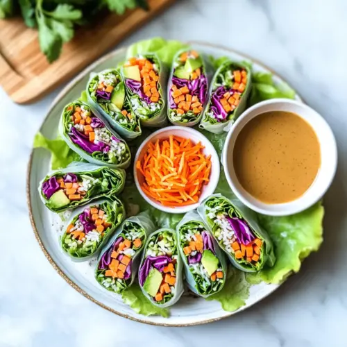 Vegetable Spring Rolls with Peanut Sauce
