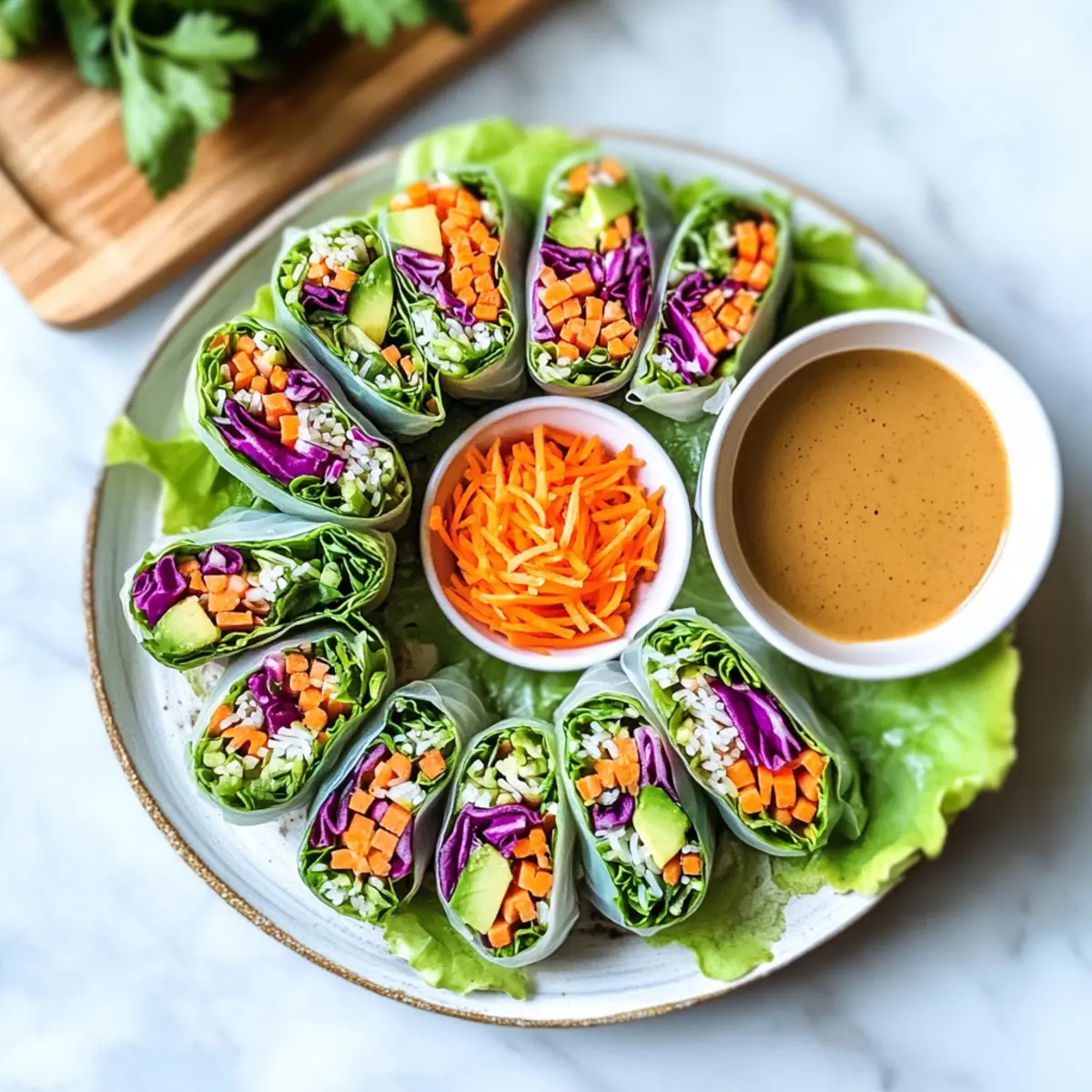 Vegetable Spring Rolls with Peanut Sauce