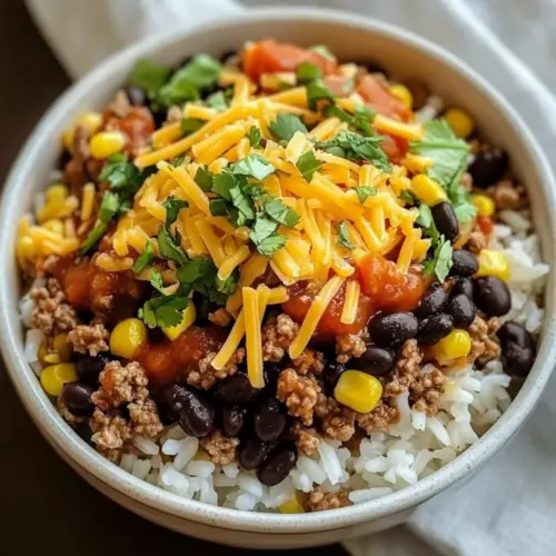 Quick & Hearty Ground Beef Burrito Bowl