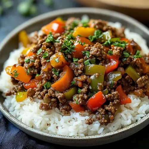 Beef and Pepper Rice Bowl