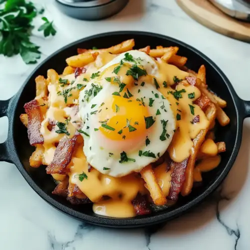 Breakfast Poutine with Hollandaise Sauce