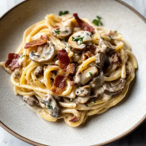 Creamy Bacon and Mushroom Pasta