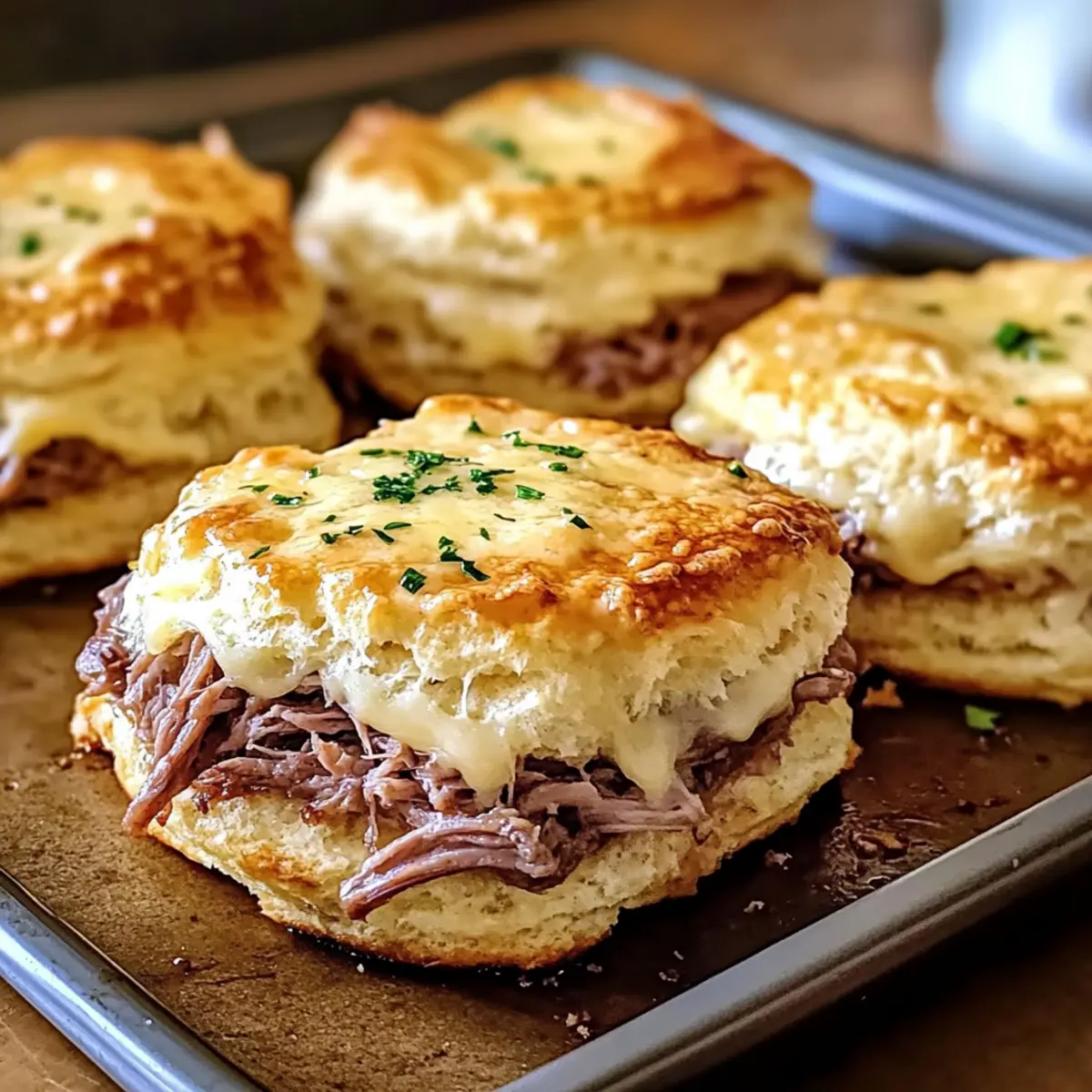 Baked French Dip Biscuits