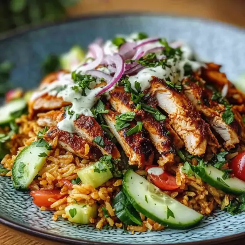 Chicken Shawarma Crispy Rice Salad – Easy Middle Eastern Dinner Recipe
