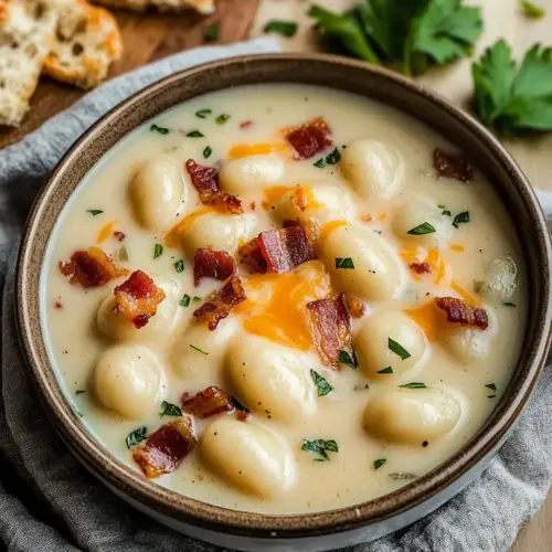 Bacon Cheddar Gnocchi Soup