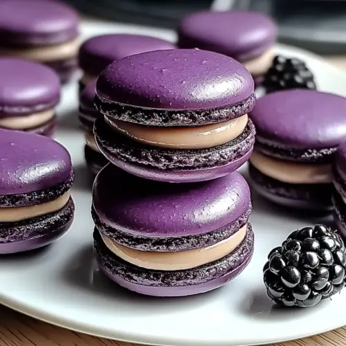 Delectable Blackberry Macarons