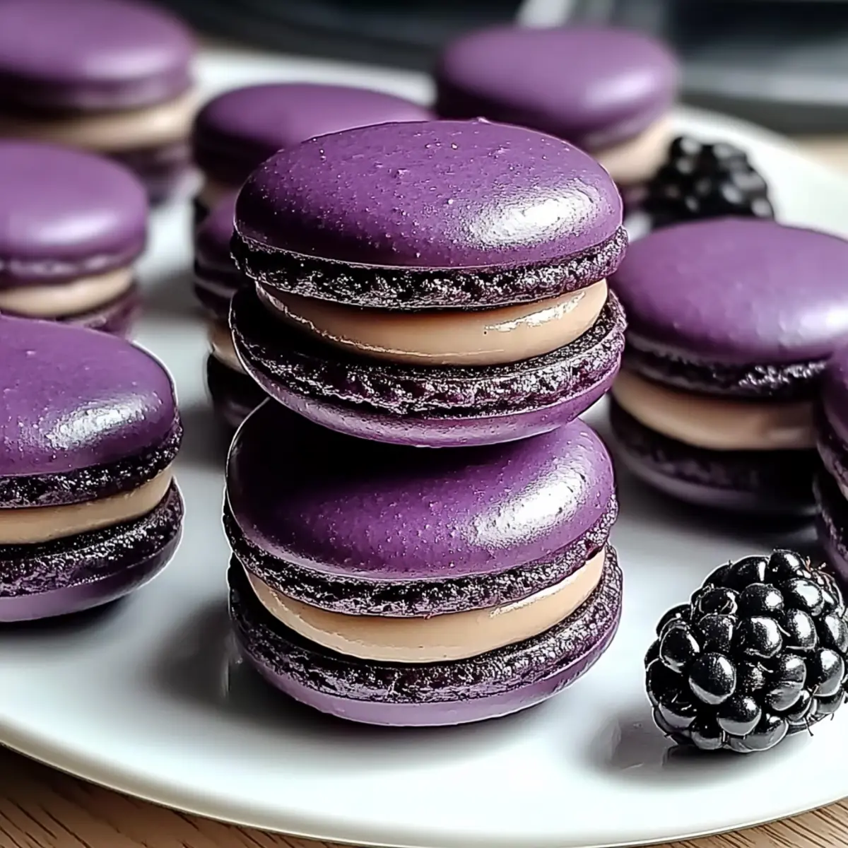 Delectable Blackberry Macarons