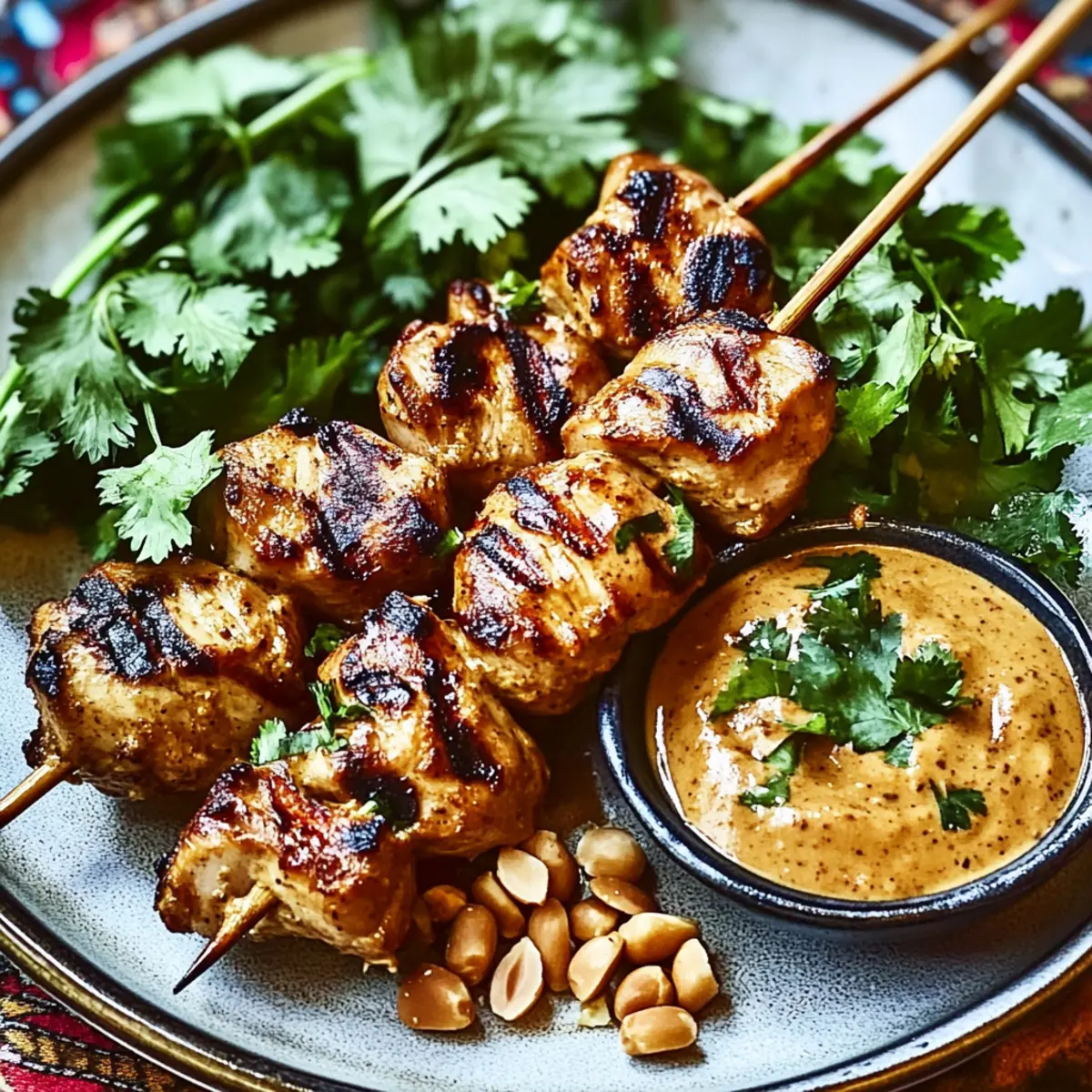 Indonesian Chicken Satay with Peanut Sauce