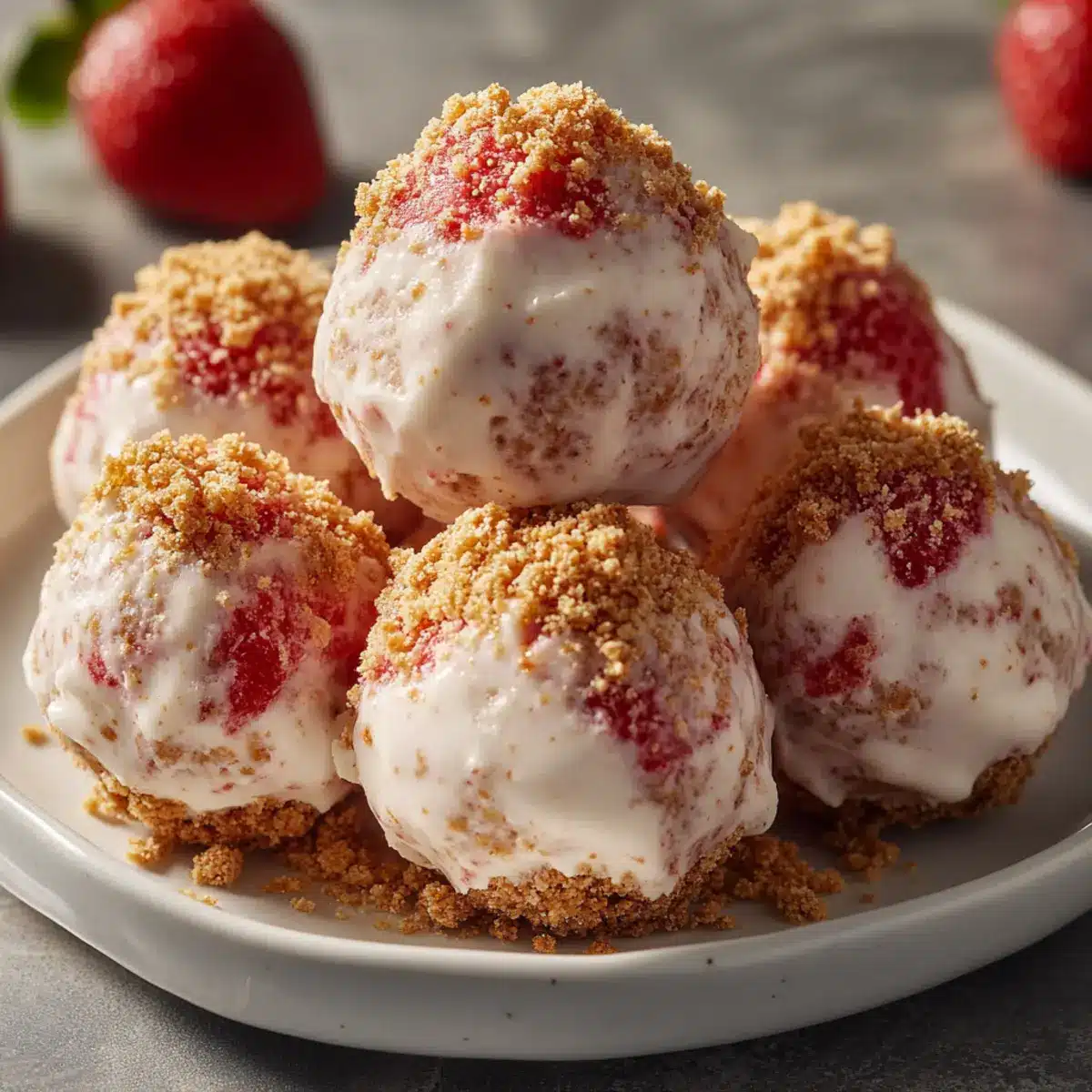 Strawberry Cheesecake Protein Balls : No-Bake, Low-Carb Snack
