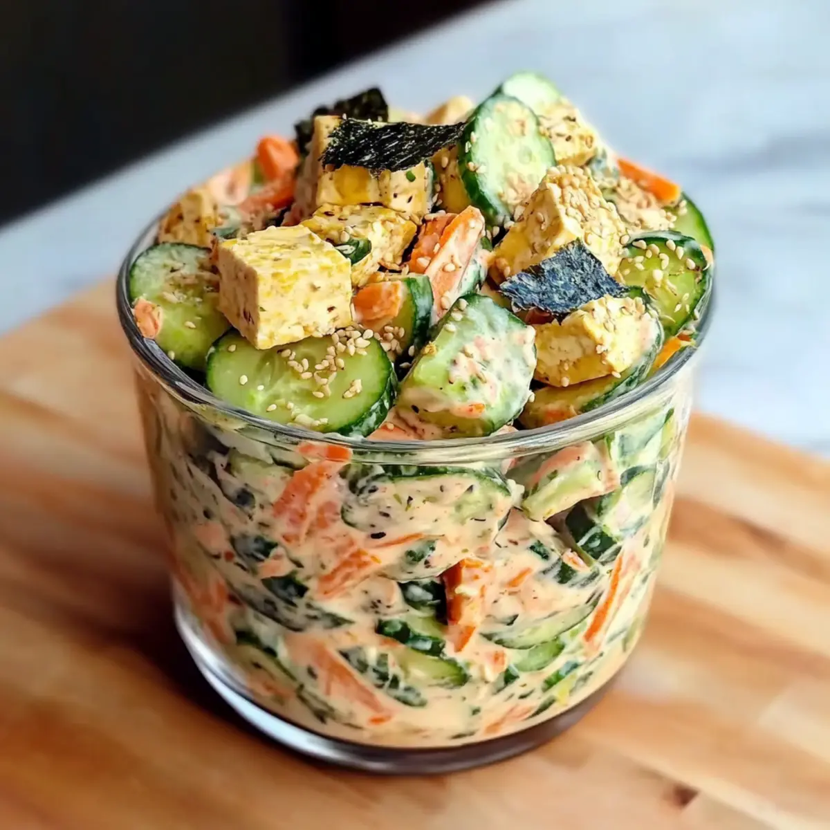 Creamy Asian Cucumber Salad Bowl