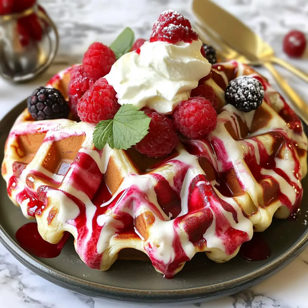 Red Velvet Marble Waffles