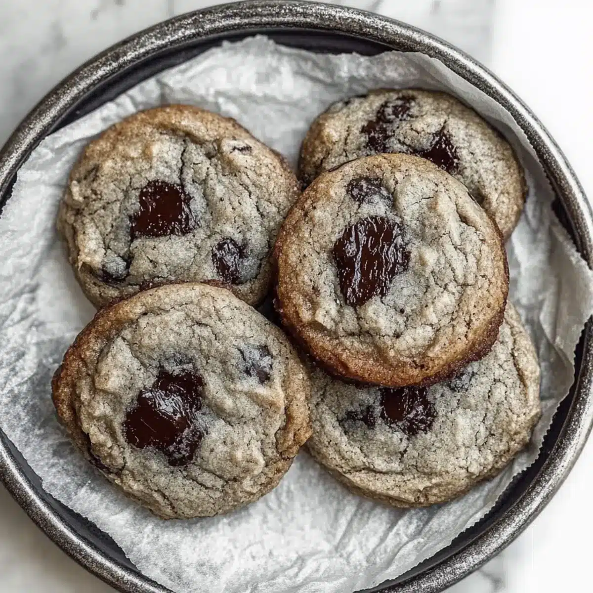 Black Sesame Chocolate Chip Cookies
