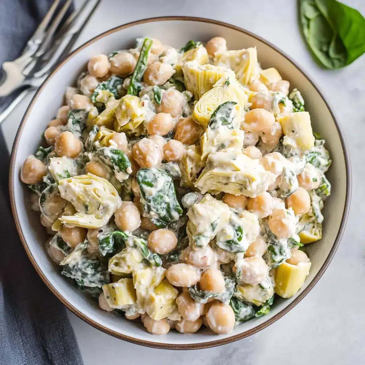 Spinach Artichoke Dense Bean Salad