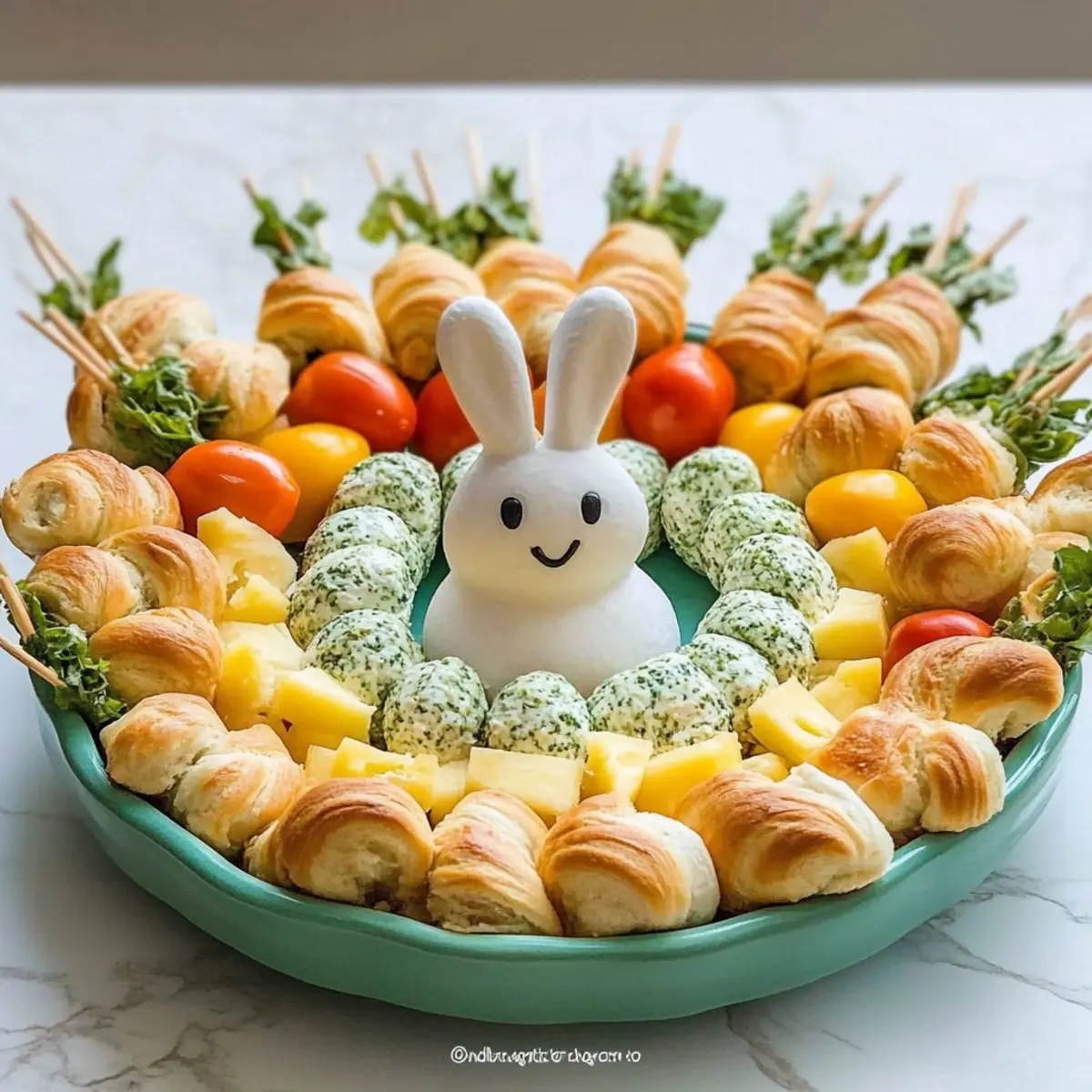 Easter Egg Spinach Dip Bread Ring