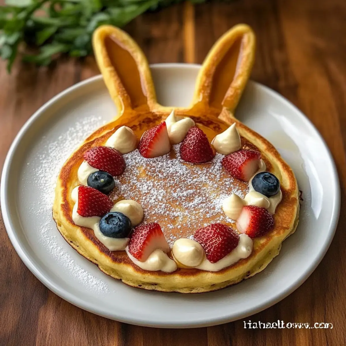 Bunny-Shaped Breakfast Pizza