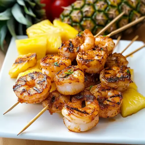 Grilled Jerk Shrimp and Pineapple Skewers