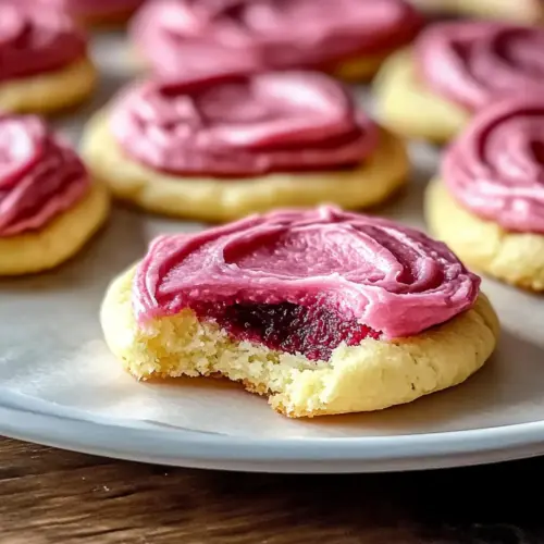 Lemon Cookies Raspberry Frosting