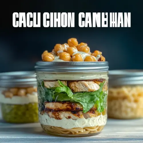 Grilled Chicken Caesar Pasta Salad Jars