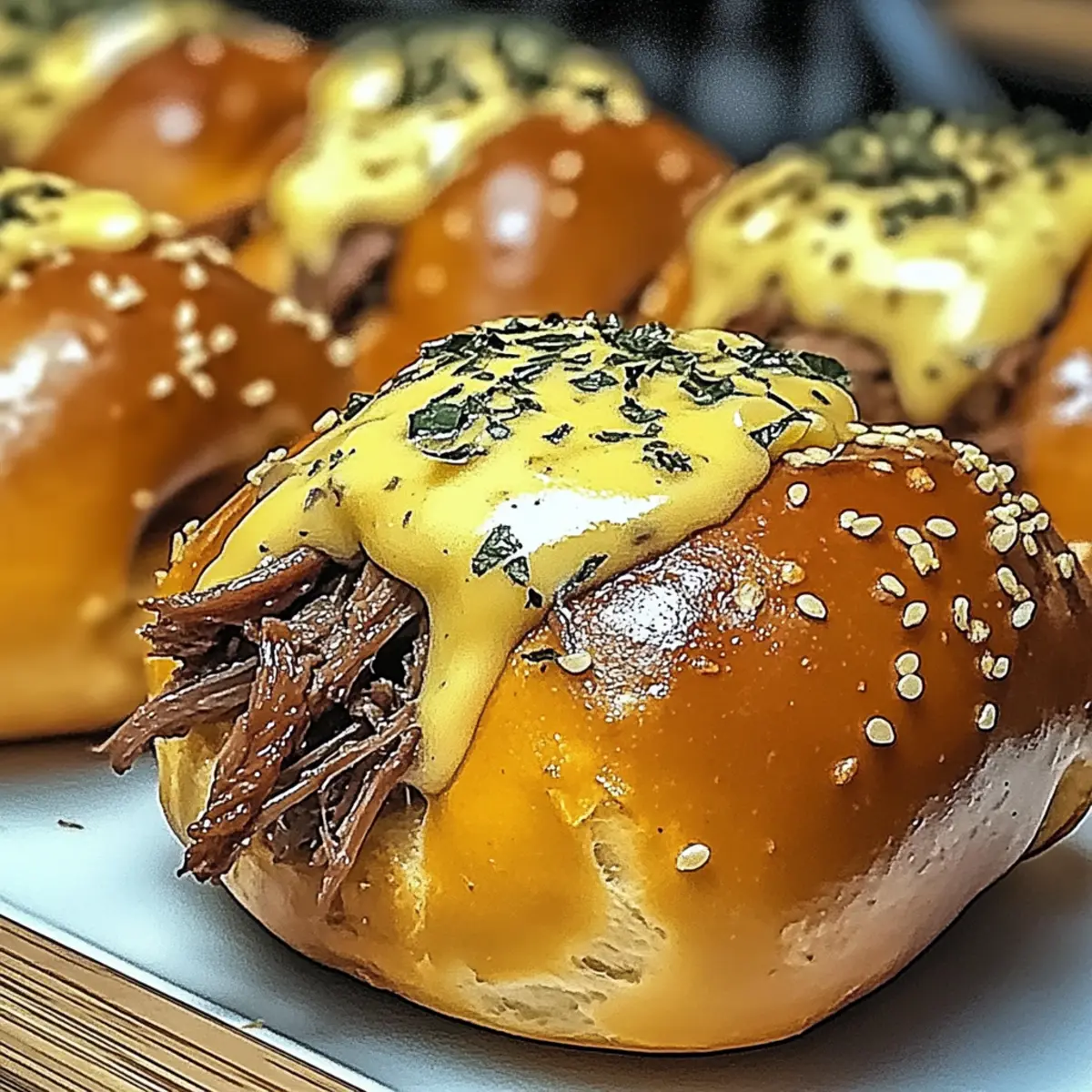 Brisket & Beer Cheese Pretzel Bombs