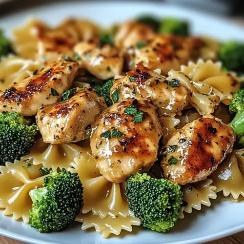 Cowboy Butter Lemon Bowtie Chicken with Broccoli