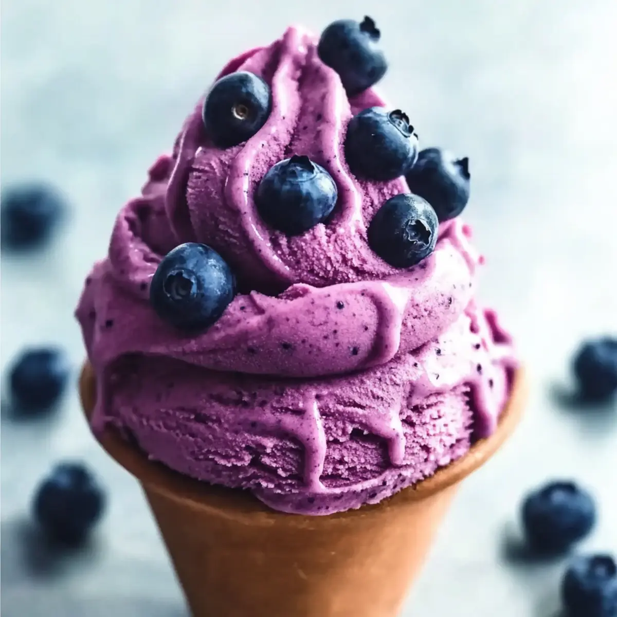 Creamy Blueberry Frozen Yogurt
