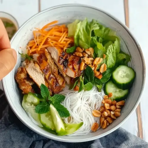 Vietnamese Noodle Bowl with Chicken