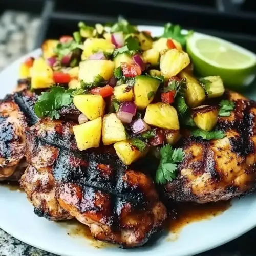 Caribbean Jerk Chicken with Pineapple Salsa