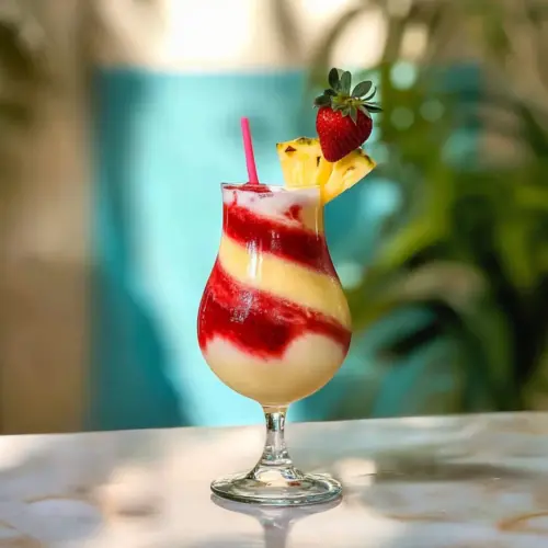 Strawberry Sunset Piña Colada